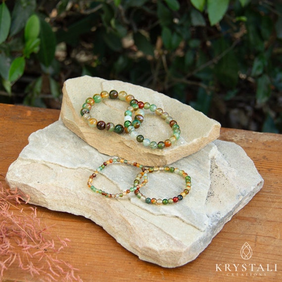 Rainbow Agate Bracelet | Gemstone for Intuition | Elastic Bracelet | Beaded Accessory | 4 mm, 6 mm, 8 mm, 10 mm Beads