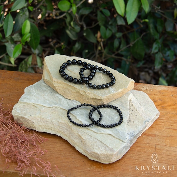 Black Tourmaline Bracelet | Protection Gemstone, Crystal Beaded