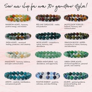 Purple Tiger Eye Gemstone Bracelet | Beaded Elastic Accessory image 10