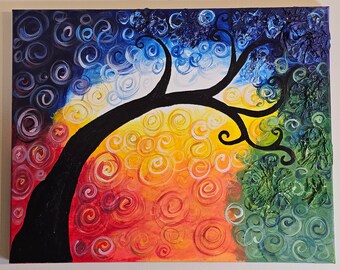 Grillige boom Acryl schilderij