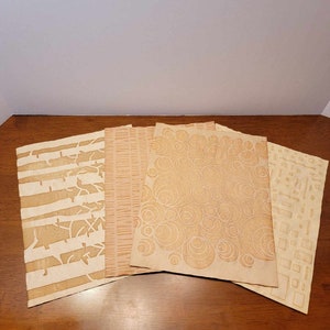 Coffee Dyed Paper Bundled with Coffee Dyed Patterned Paper for junk journals and paper crafts