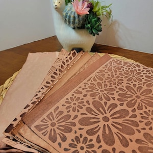 Avocado Dyed Paper Bundled wifh Avocado Dyed Patterned Paper for junk journals and paper crafts
