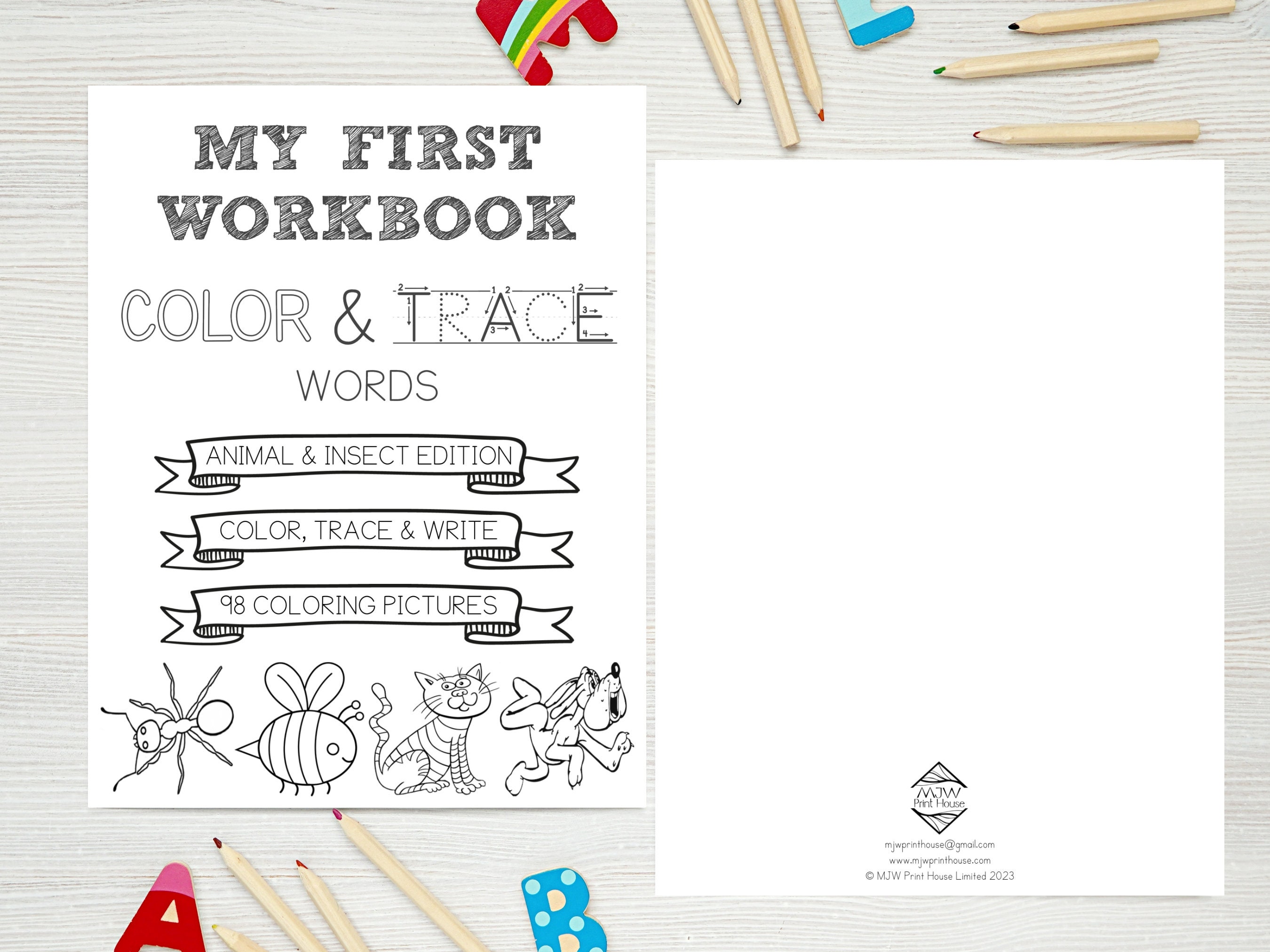 Color and Trace Words Printable Tracing Letters and Coloring - Etsy