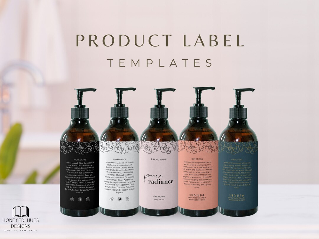 Minimalistic Product Label Template Cosmetic Label Skin Care Label