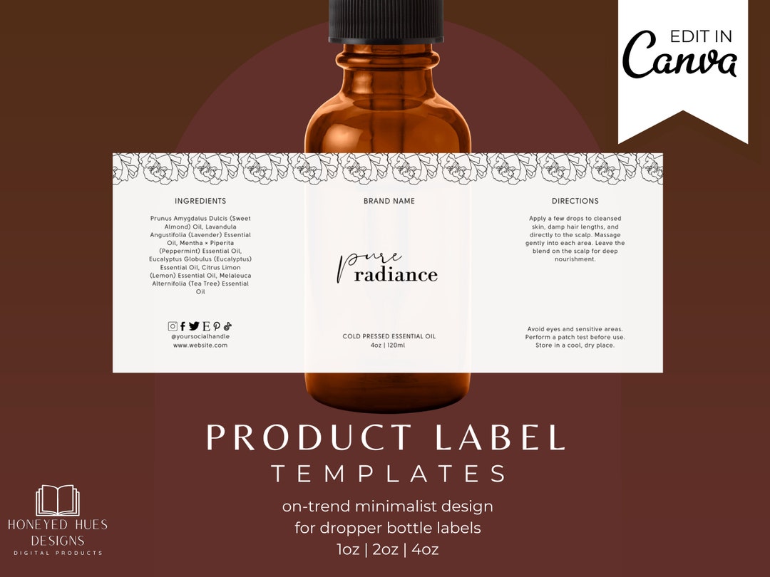 Editable Dropper Label Bundle, Modern Dropper Label Designs, Custom