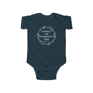 Fearfully and Wonderfully Made Baby Onesies, Bible Verse, Christian Clothing, Baby Girl Romper, Baby Boy Romper, Baby Clothes, Floral Outfit
