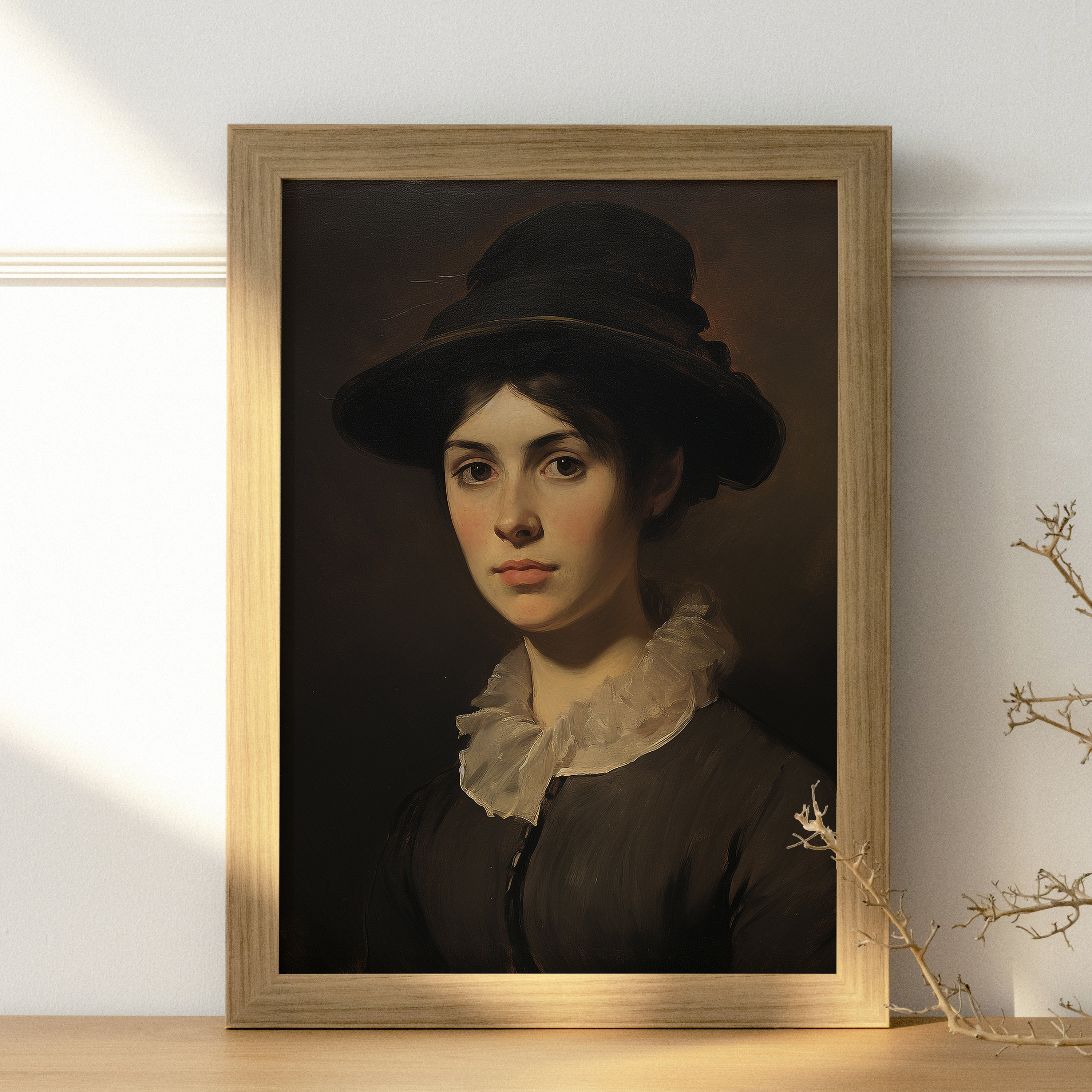 Antique Portrait of a Woman , Vintage Wall Art Print, Oil Painting ...