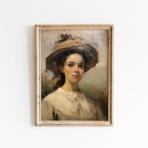 VINTAGE Woman Painting Portrait Impressionism Wall Art Painting Vintage Oil Painting Original Painting DIGITAL DOWNLOAD #132