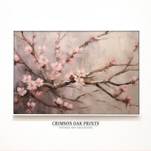 Cherry Blossom Vintage Wall Art Painting Floral Decor Original Artwork Impasto Painting Cherry Blossom Painting DIGITAL DOWNLOAD 158 image 2