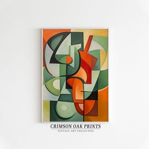 Pintura cubista, obra de arte vintage, decoración de pared abstracta, impresión de arte moderno, arte cubista, pintura contemporánea, arte abstracto, DESCARGA DIGITAL #218