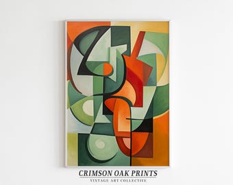 Cubist Painting , Vintage Artwork Abstract Wall Decor Modern Art Print Cubism Art Contemporary Painting Abstract Art DIGITAL DOWNLOAD #218