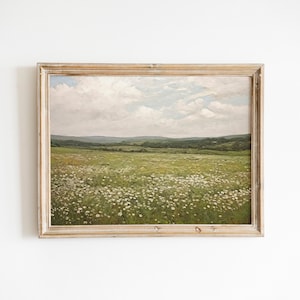 Spring Painting Vintage Landscape Print Country Field Art Impressionism Painting Spring Home Decor Meadow Painting DIGITAL DOWNLOAD #150