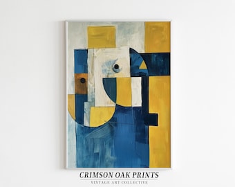 Cubist Painting , Vintage Artwork Abstract Wall Decor Modern Art Print Cubism Art Contemporary Painting Abstract Art DIGITAL DOWNLOAD #221