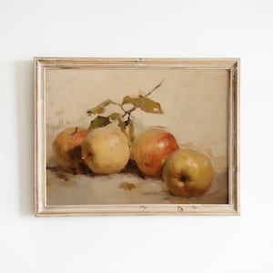 Vintage Apples Impressionism Painting Original Oil Painting Still Life Landscape Wall Art Decor Apples Painting DIGITAL DOWNLOAD #138