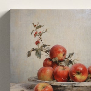 Moody Farmhouse Apple Painting , Vintage Wall Art Print, Still Life, Oil Painting, Printable Art, DIGITAL DOWNLOAD, 19th century 128 image 4