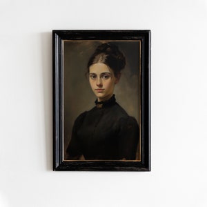 VINTAGE Woman Painting Dark Moody Portrait Impressionism Wall Art Painting Vintage Oil Painting Original Painting DIGITAL DOWNLOAD #169