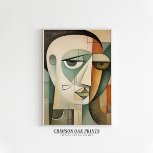 Cubist Painting, Vintage Artwork, Abstract Wall Decor Modern Art Print Cubist Art Print Abstract Wall Decor Cubism Art DIGITAL DOWNLOAD #216