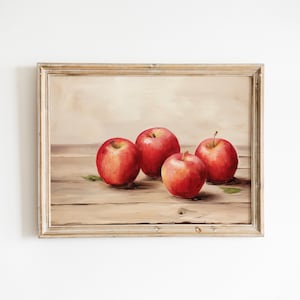 Vintage Apples Painting | Impressionist Original Oil Painting Wall Art Print | Printable Art | Downloadable Print DIGITAL DOWNLOAD #136