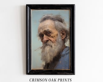 Vintage Portrait Painting Old Man Portrait Art Print Gentleman Oil Painting Portrait Print DIGITAL DOWNLOAD 19th century oil painting #539