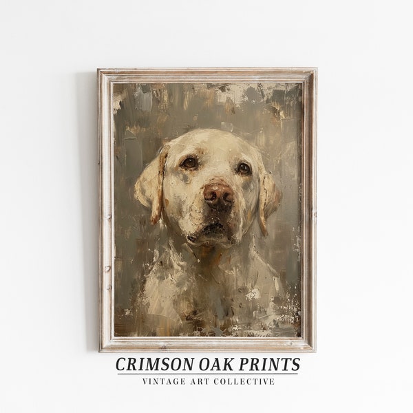 Vintage Dog Oil Painting Vintage Dog Painting , Antique Animal Portrait Farmhouse White Dog Painting , Printable Art , DIGITAL DOWNLOAD #520