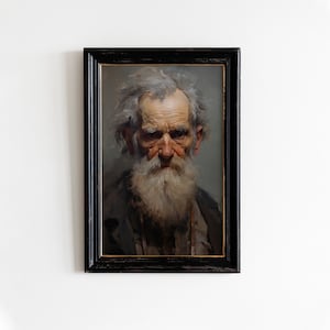 Vintage Old Man Portrait Painting Man Portrait Art Print Oil Painting Portrait Print DIGITAL DOWNLOAD Printable Art 19th century #166