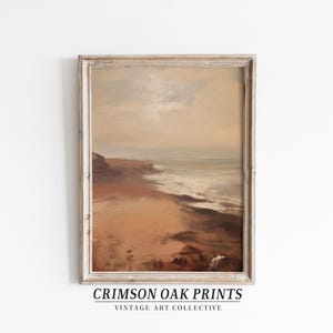 Rustic Coastal Beach Landscape, Vintage Wall Art Print, Oil Painting, Printable Art, DIGITAL DOWNLOAD, 19th century #120