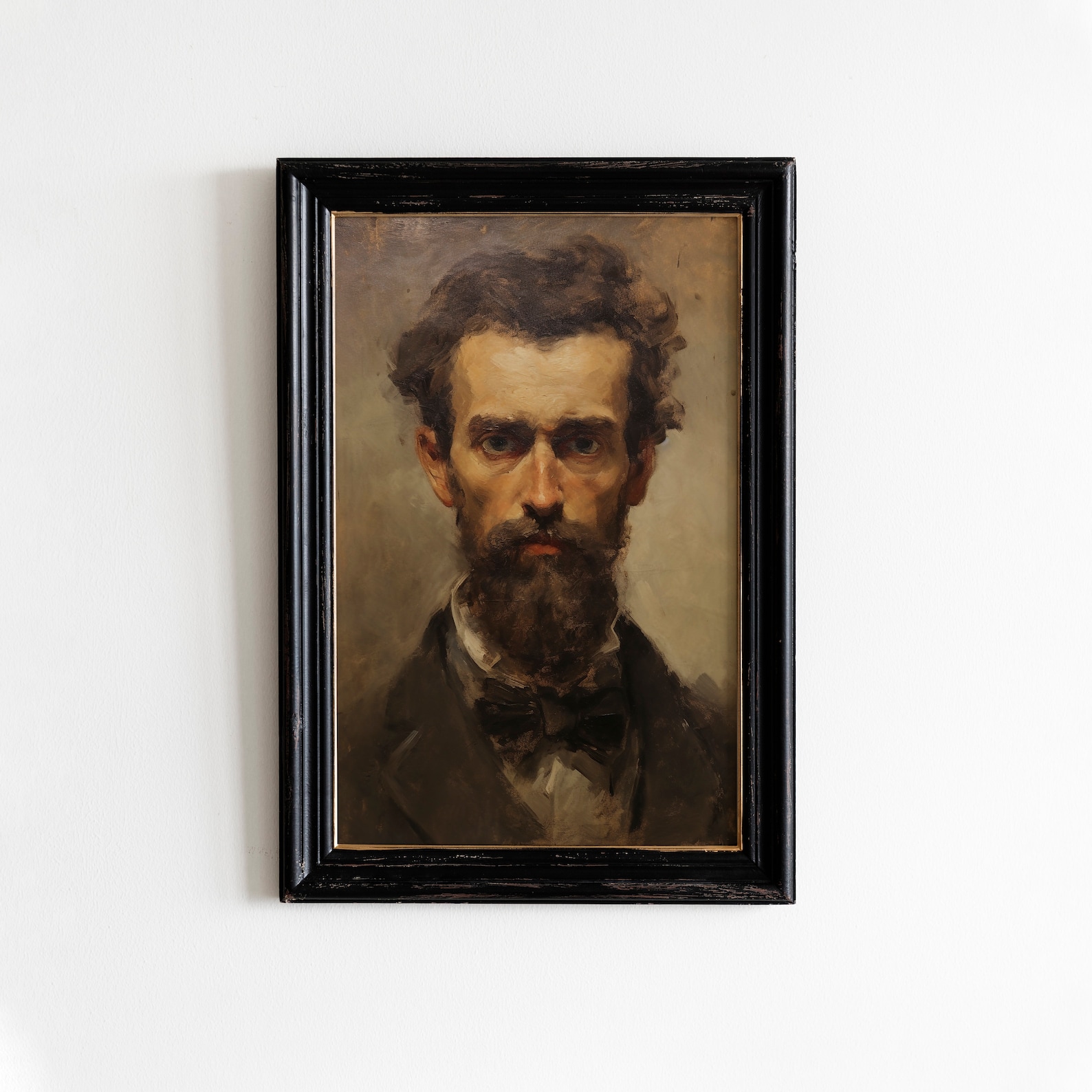 Vintage Portrait Painting Man Portrait Art Print Gentleman Oil Painting
