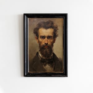 Vintage portrait peinture homme portrait impression d'art gentleman peinture à l'huile portrait impression imprimable art TÉLÉCHARGEMENT NUMÉRIQUE XIXe siècle #167