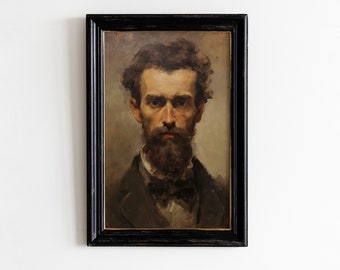 Vintage Portrait Painting Man Portrait Art Print Gentleman Oil Painting Portrait Print Printable Art DIGITAL DOWNLOAD 19th century #167