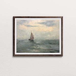 Original Vintage Coastal Painting Nautical Seascape Art Ocean Wall Decor Coastal Home Decoration Seascape Painting DIGITAL DOWNLOAD 154 image 2