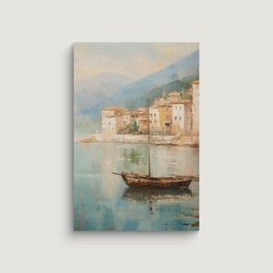 Mediterranean Impressionist Seascape ,Vintage Wall Art Print, Oil Painting, Printable Art, DIGITAL DOWNLOAD, 19th century #118