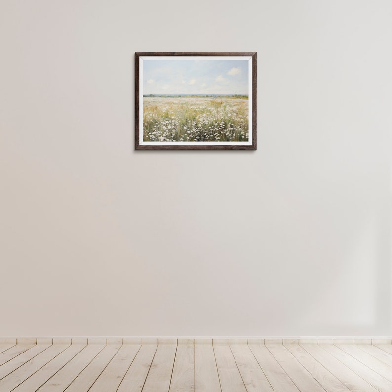 Impressionist Spring Meadow Original Oil Painting Vintage Landscape Print Country Field Spring Painting Printable Art DIGITAL DOWNLOAD 151 image 5