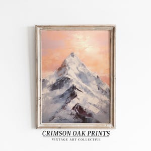 Vintage Mountain Painting Sunset Landscape , Mountain Art Mountain Wall Art Mountain Prints Sunset Prints DIGITAL DOWNLOAD 19th century #554
