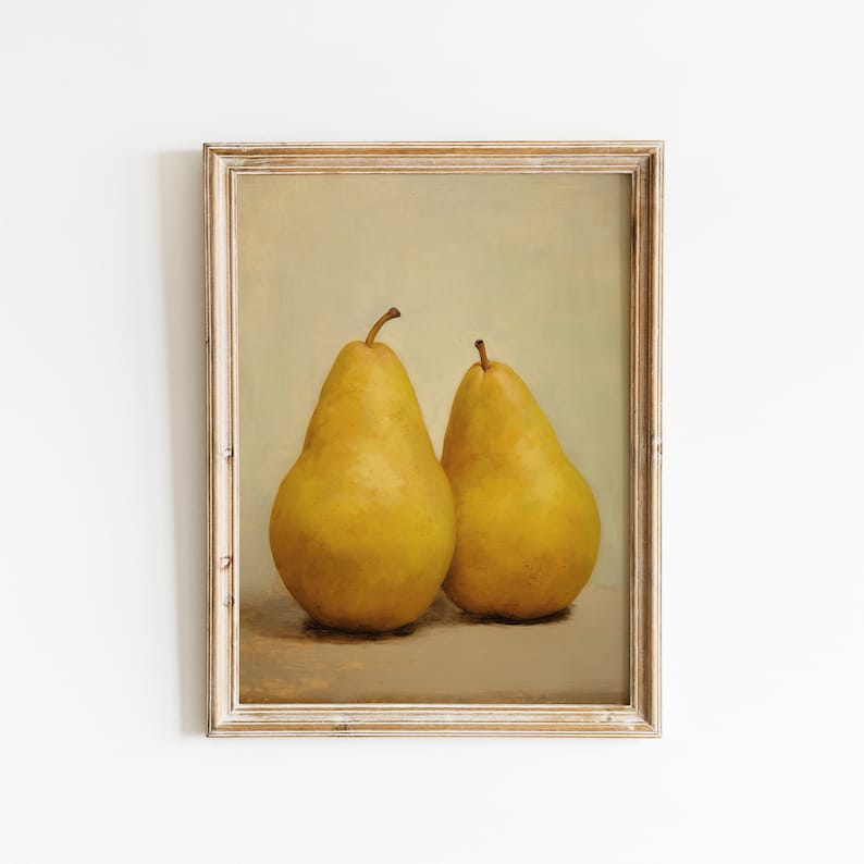 Vintage Still Life Painting, Impressionist Art, Pear Fruit, Home Decor, Wall Art, Still Life with Pears, Home Decor, DIGITAL DOWNLOAD 184 image 1