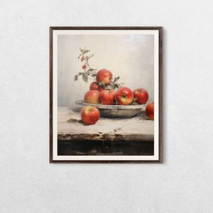 Moody Farmhouse Apple Painting , Vintage Wall Art Print, Still Life, Oil Painting, Printable Art, DIGITAL DOWNLOAD, 19th century 128 image 6