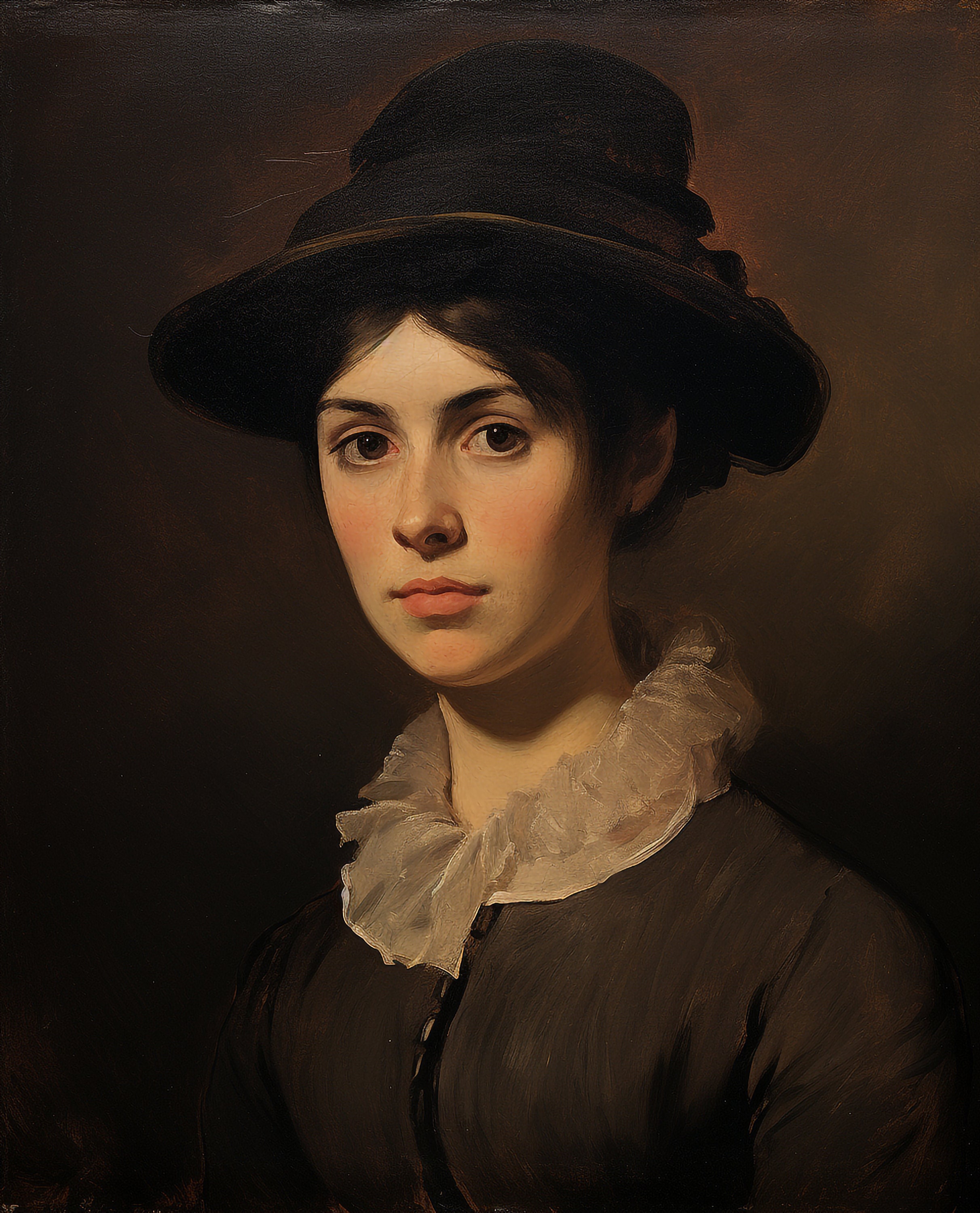 Antique Portrait of a Woman , Vintage Wall Art Print, Oil Painting ...