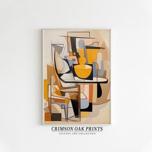 Cubist Art ,Vintage Wall, Cubism, Art Print, Oil Painting, Printable Art, DIGITAL DOWNLOAD, #213