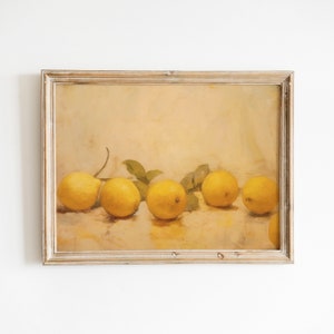 Impressionist Lemon Painting | Still Life Original Oil Painting Wall Art Print | Printable Art | Downloadable Print DIGITAL DOWNLOAD #190