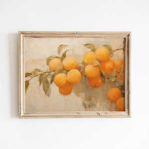 Vintage Oranges Painting | Still Life Art | Original Painting Wall Art Print | Printable Art | Downloadable Print DIGITAL DOWNLOAD #141