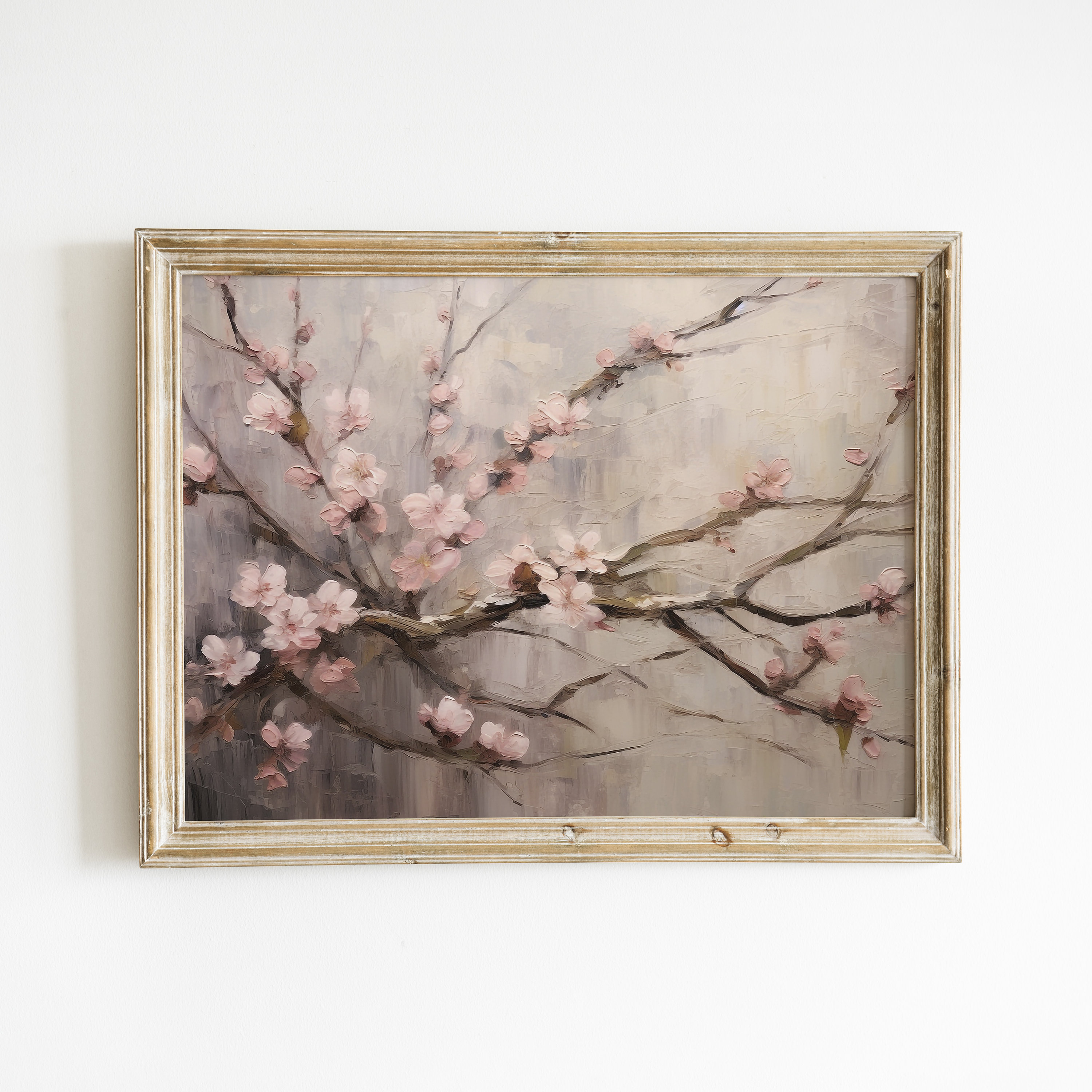 Cherry Blossom Vintage Wall Art Painting Floral Decor Cherry Blossom Vintage Wall Art Painting Floral Decor