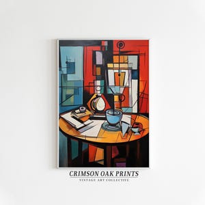 Original Cubism Painting | Cubism Art | Vintage Style Abstract Wall Art Print | Printable Art | Downloadable Print DIGITAL DOWNLOAD #230