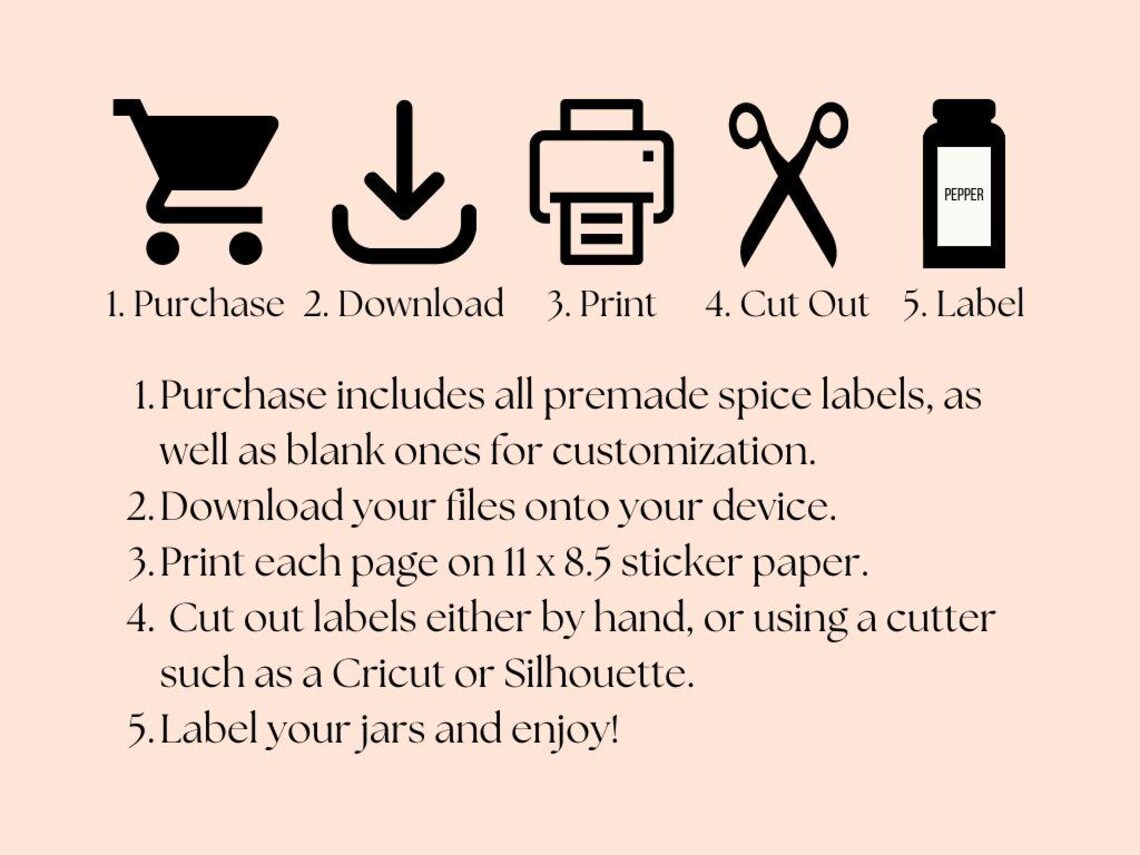 Printable Round Spice Labels, Spice Jar Organizers, Home Decor ...