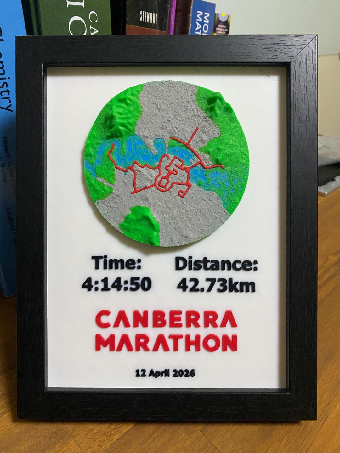 Topographic Map Frame Custom 3D Topographic Route Map Frame | Personalised Marathon, Hiking ...