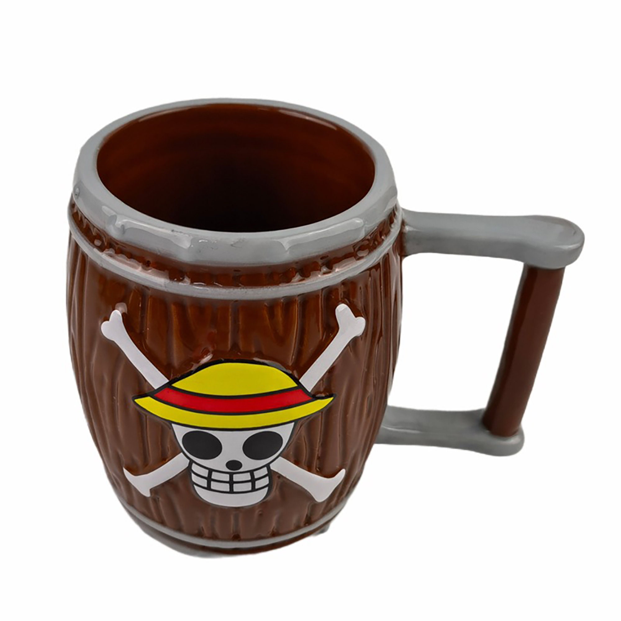 ABYstyle One Piece Anime Straw Hat Jolly Roger Barrel Ceramic Coffee Tea 3D  Mug 12 Oz. Drinkware Manga Gift