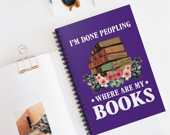 Introvert Spiral Notebook | Ruled Line | Lined Book Journal | Writing Diary  | Funny Gift | Book Love | Book Notebook | Book Tracker