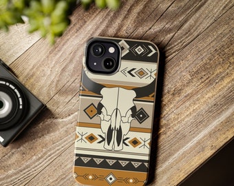 Longhorn Cow Skull IPhone 13,14,15 Tough Phone Cases, Western Phone Case, iphone 13 case, iphone 14 case, protective case, iphone 15 case
