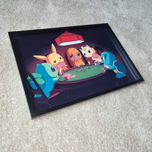 Pokerparty Pokemon ingelijste poster poster / PokemonGift - - Decor speelkamer
