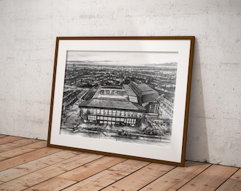 Anfield - Football Stadium Sketch - Art Print - Framed - Liverpool Football Club Gift