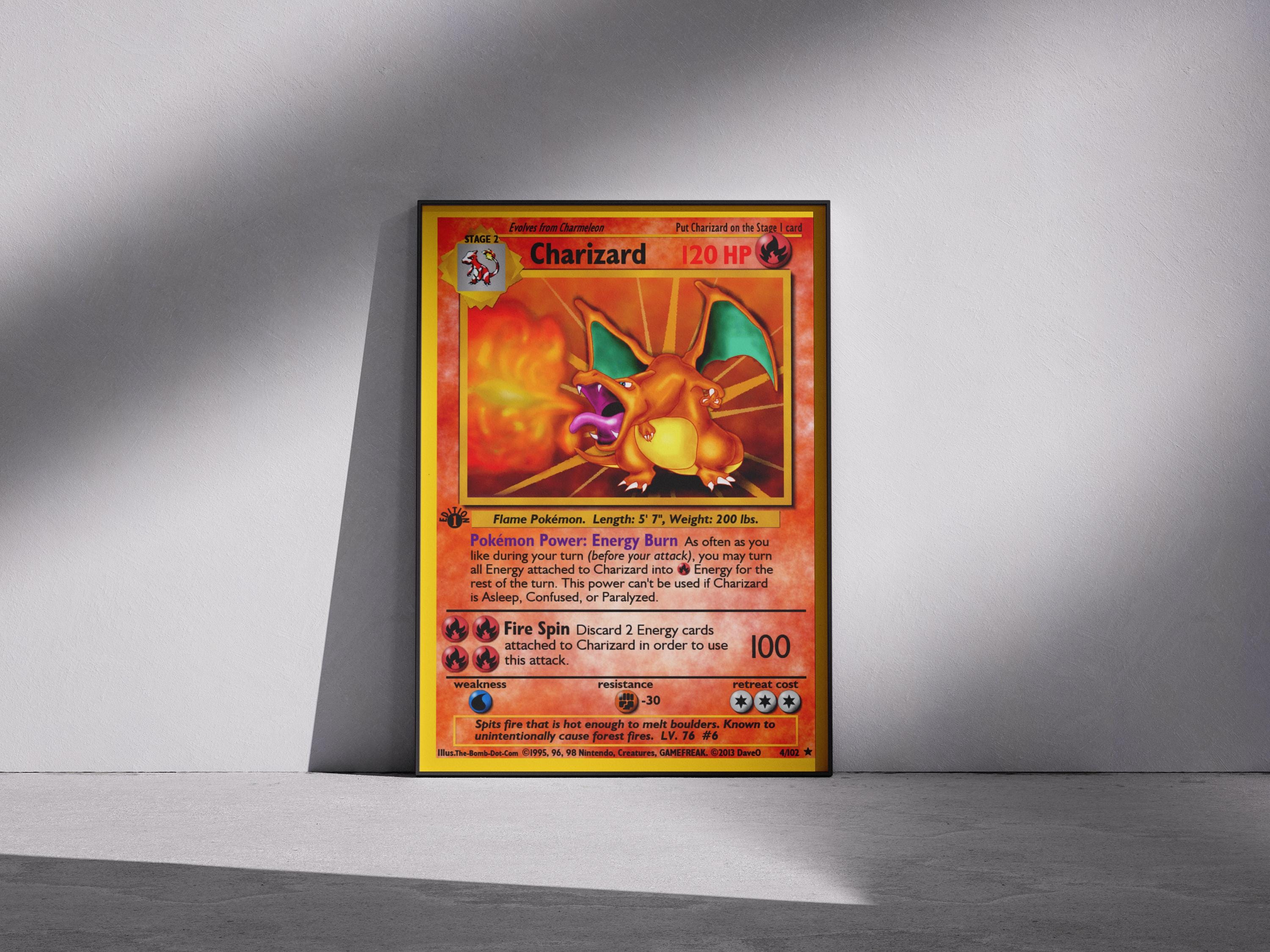 CUSTOM Full Art Holo Pokmon Card  PTL128 Charizard  Made To Order Custom Pokemon  Cards