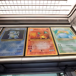 Pokemon Charizard/Blastoise/Venusaur-bundeldoos - ingelijste print